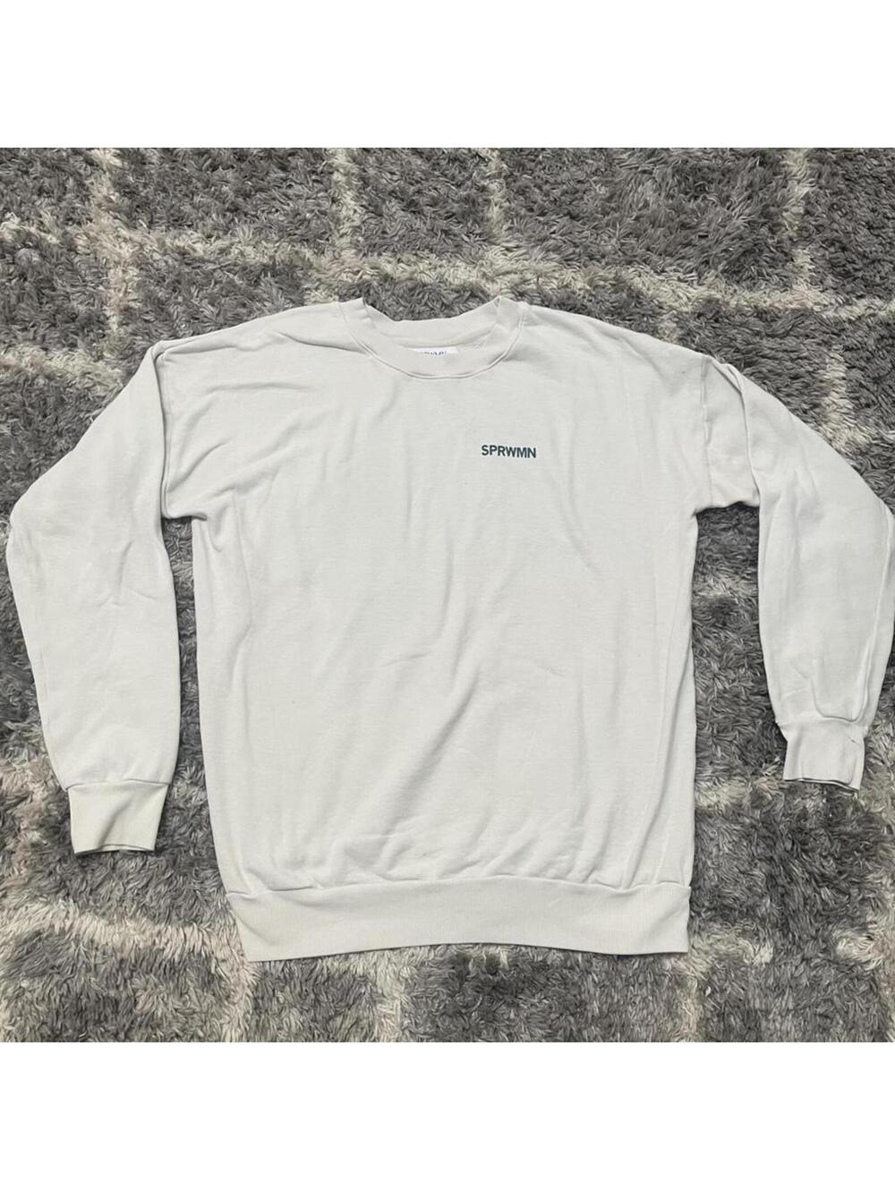 SPRWMN Women's White and Grey Sweatshirt